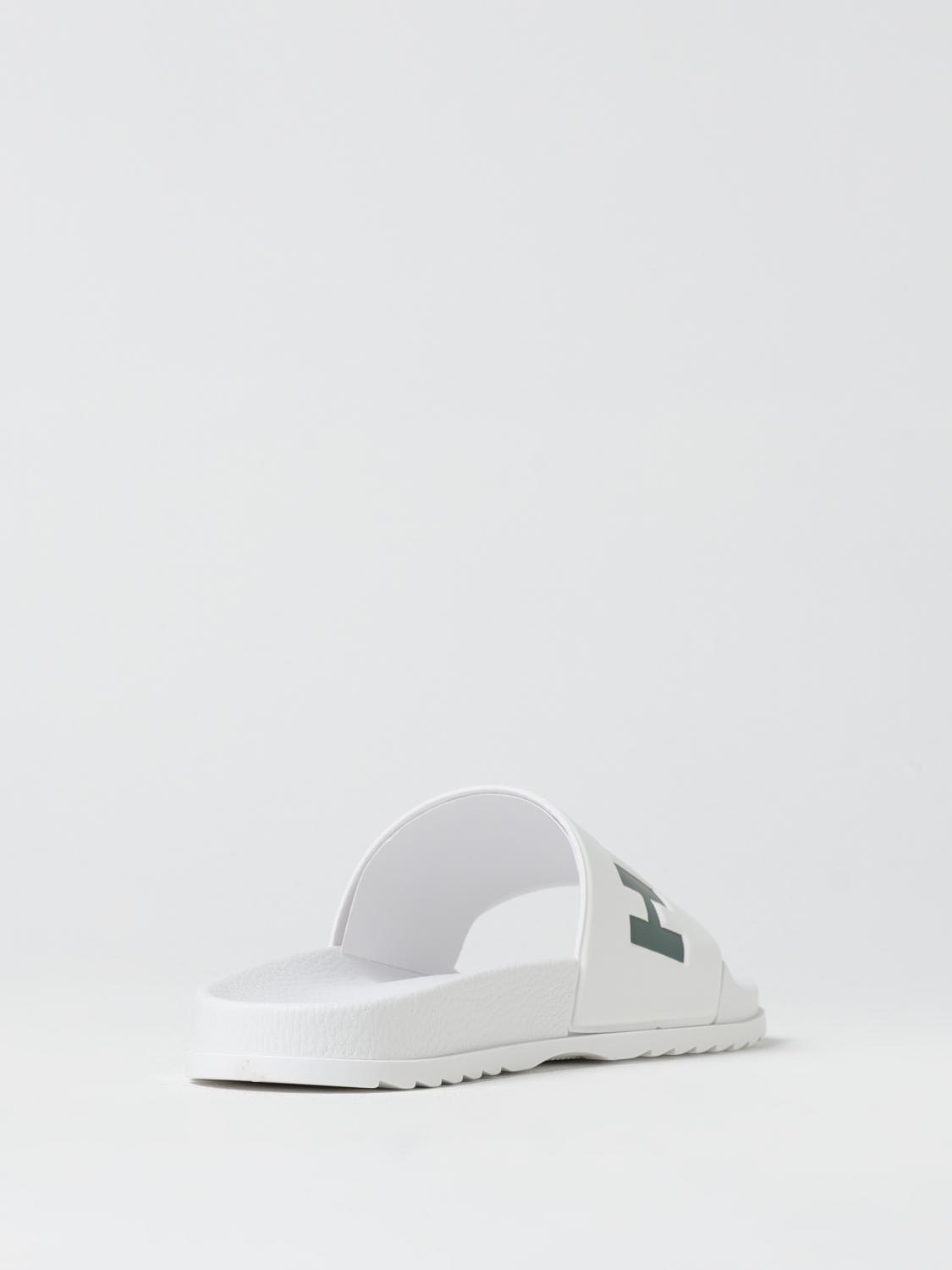HUGO SANDALI: Sliders Hugo in gomma con logo , Bianco - Img 3