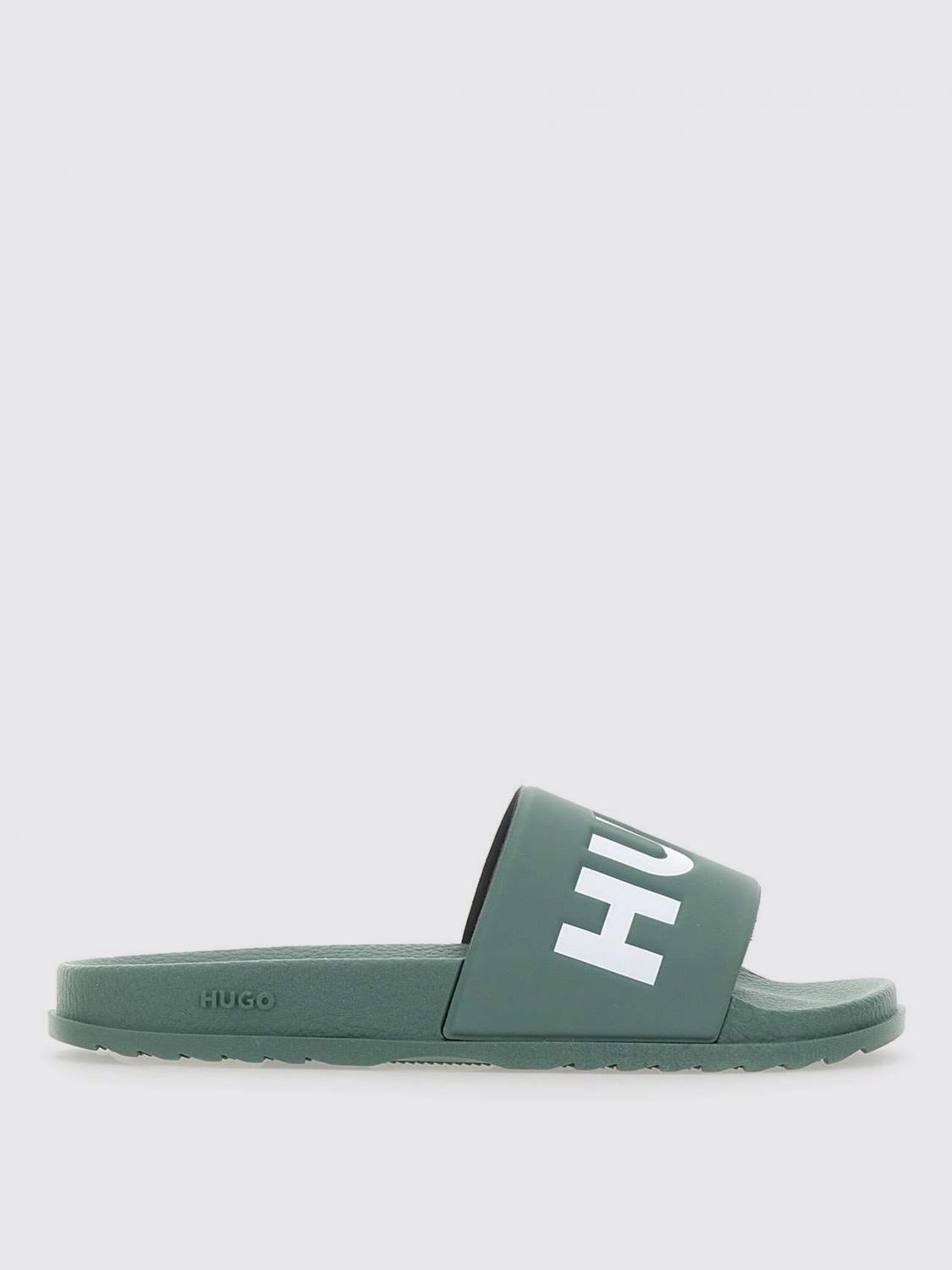 HUGO SANDALI: Sliders Hugo in gomma con logo , Blue - Img 1