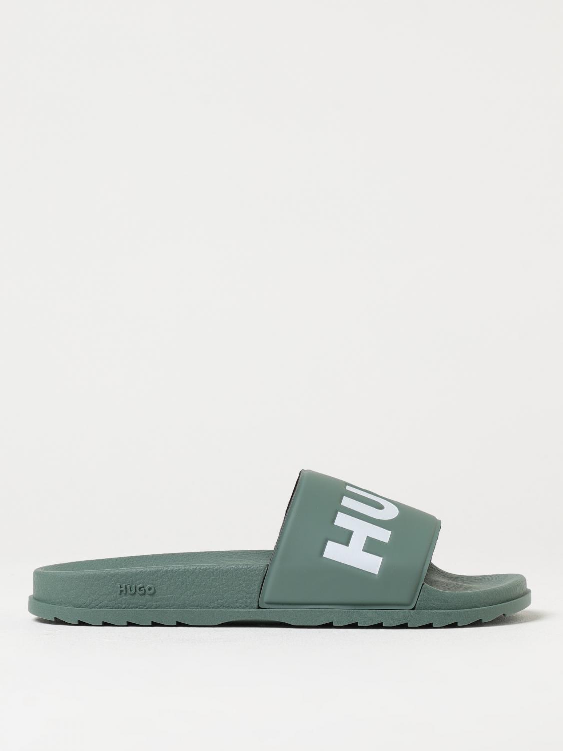 HUGO SANDALI: Sliders Hugo in gomma con logo , Menta - Img 1