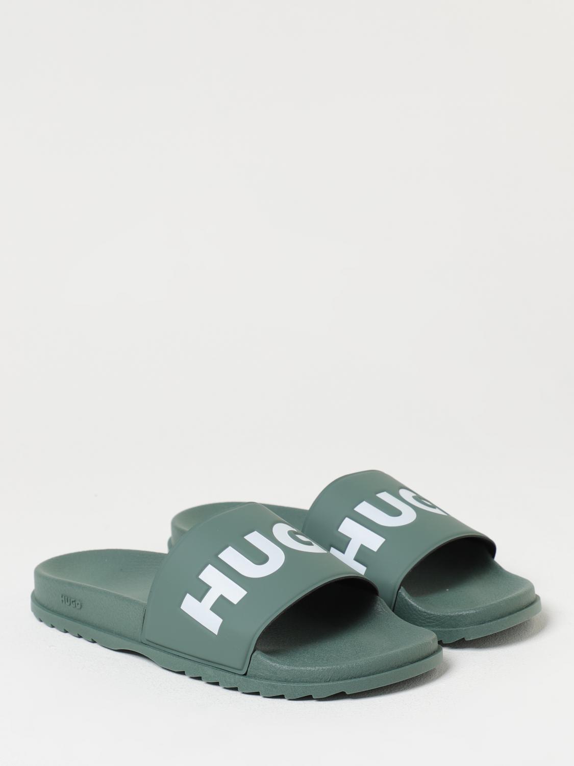 HUGO SANDALI: Sliders Hugo in gomma con logo , Menta - Img 2