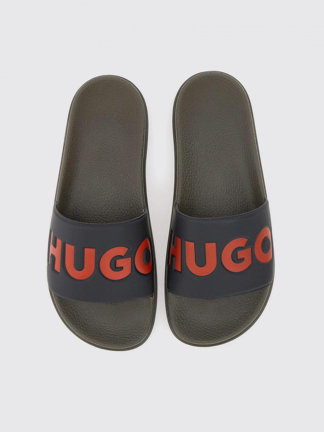 HUGO SANDALI: Sliders Hugo in gomma con logo , Nero 1 - Img 4