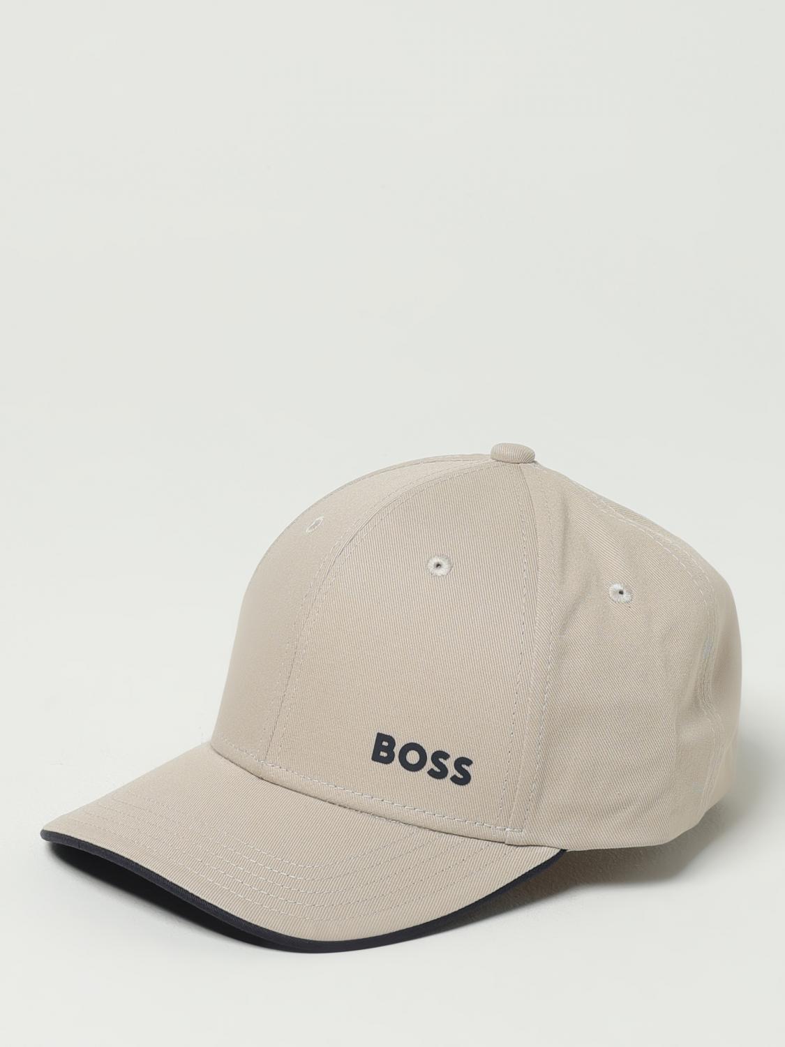 BOSS CAPPELLO: Cappello Boss in canvas di cotone con logo , Beige - Img 1