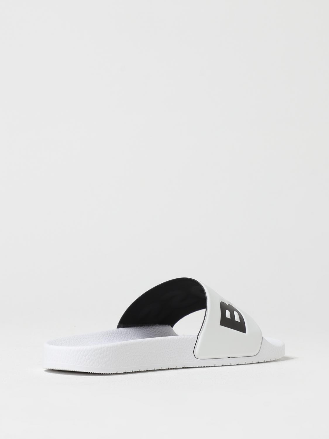 BOSS SANDALI: Sliders Boss in gomma con stampa logo , Naturale - Img 3