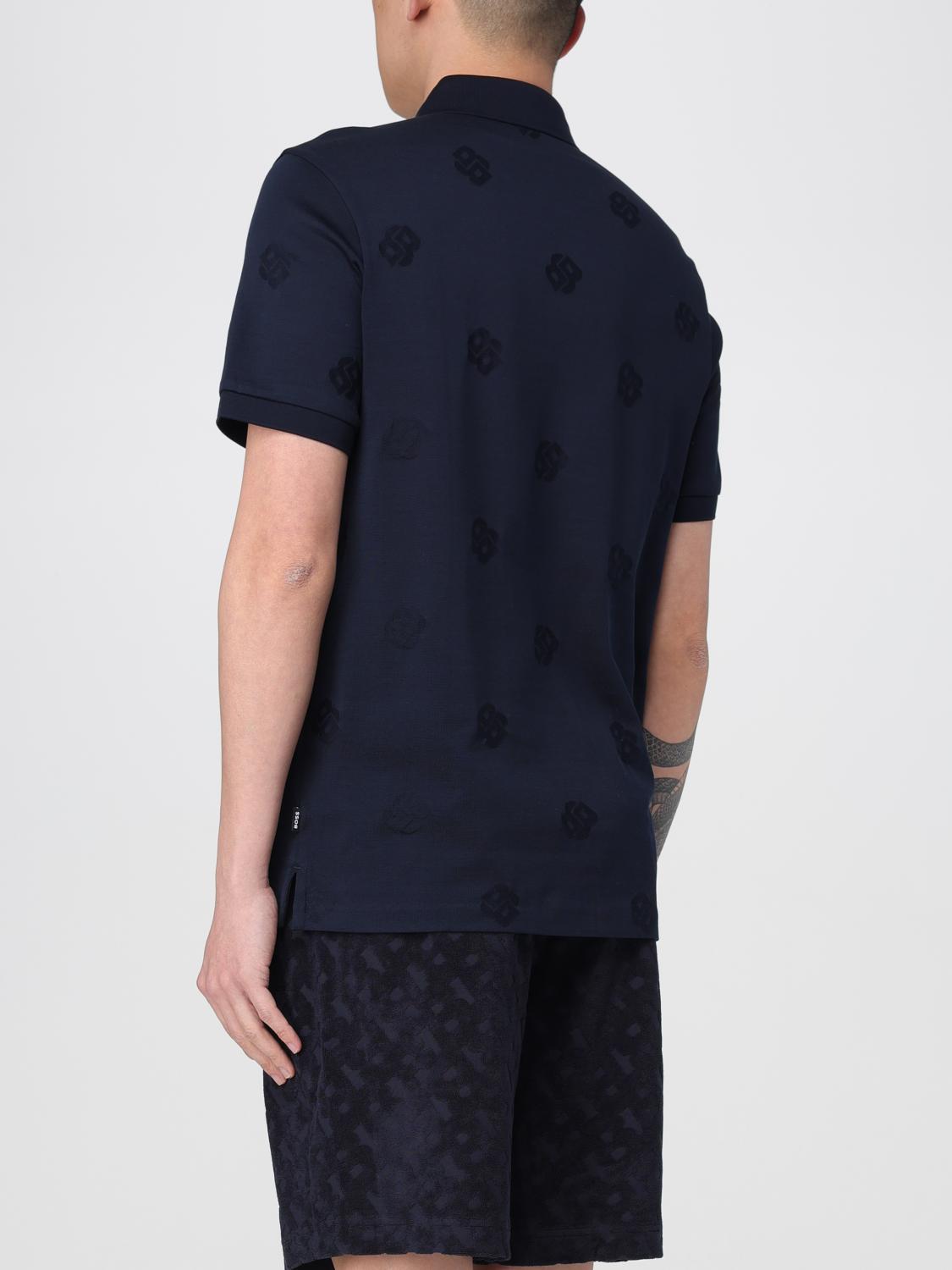 BOSS POLO: Polo Boss in cotone con logo all-over , Blue - Img 2