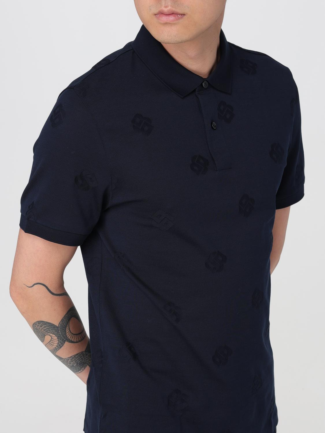 BOSS POLO: Polo Boss in cotone con logo all-over , Blue - Img 3