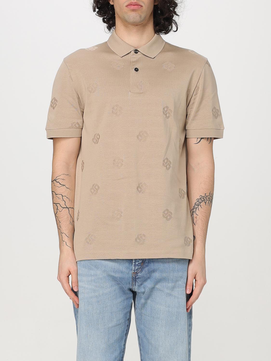 BOSS POLO: Polo Boss in cotone con logo all-over , Beige - Img 1