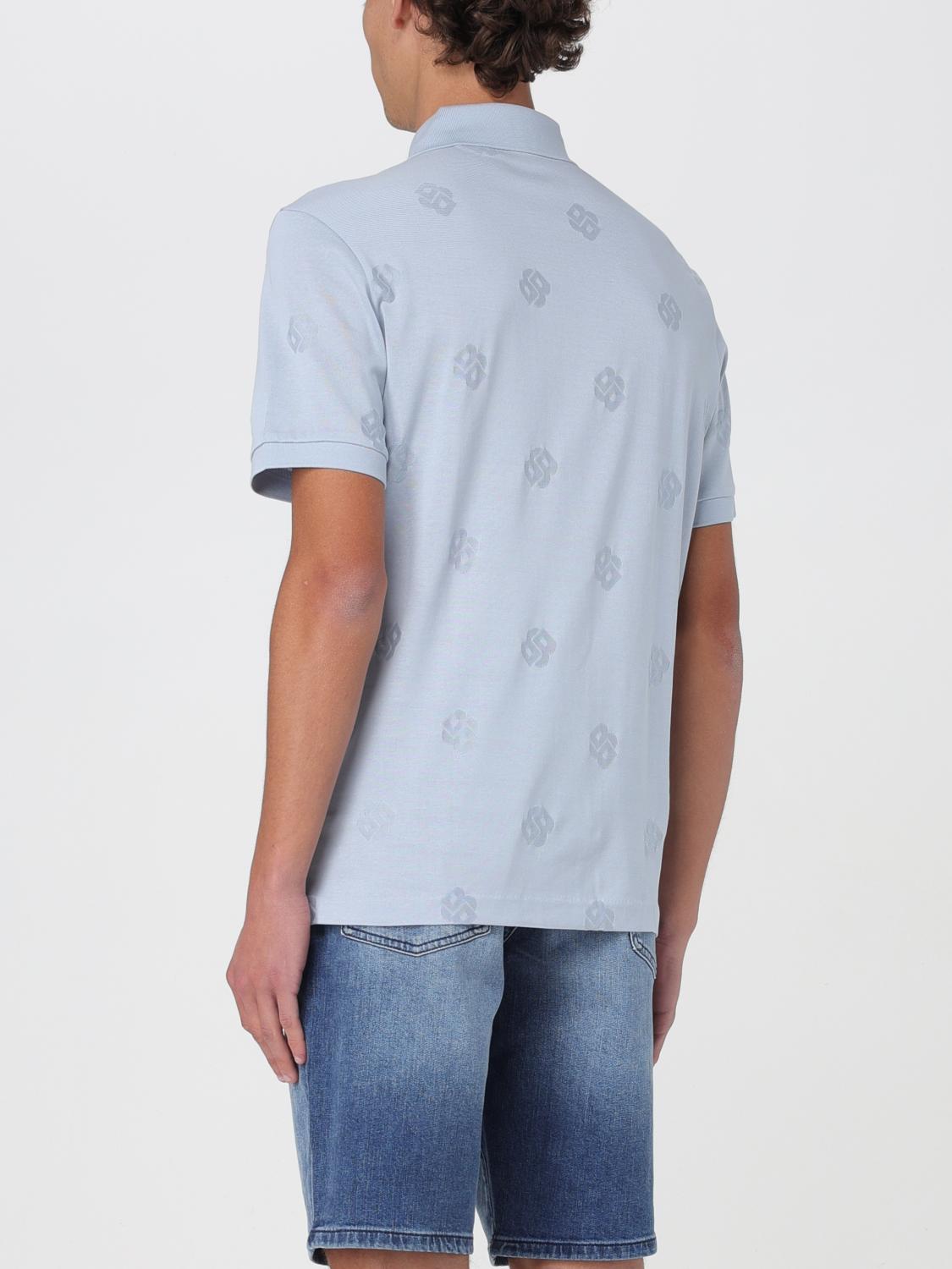 BOSS POLO: Polo Boss in cotone con logo all-over , Blue 1 - Img 2