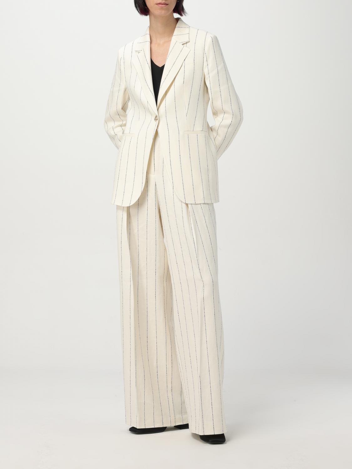 BOSS PANTALONI: Pantalone Boss in misto lino a righe , Fantasia - Img 2