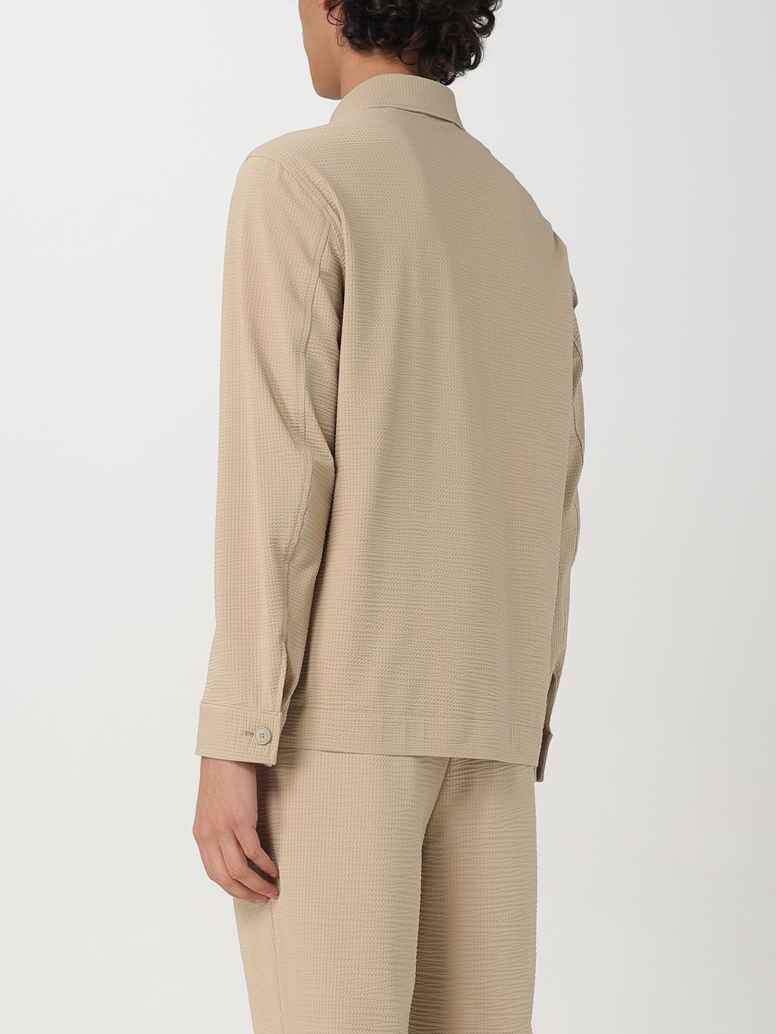 BOSS GIACCA: Overshirt Boss in cotone stretch , Beige - Img 3
