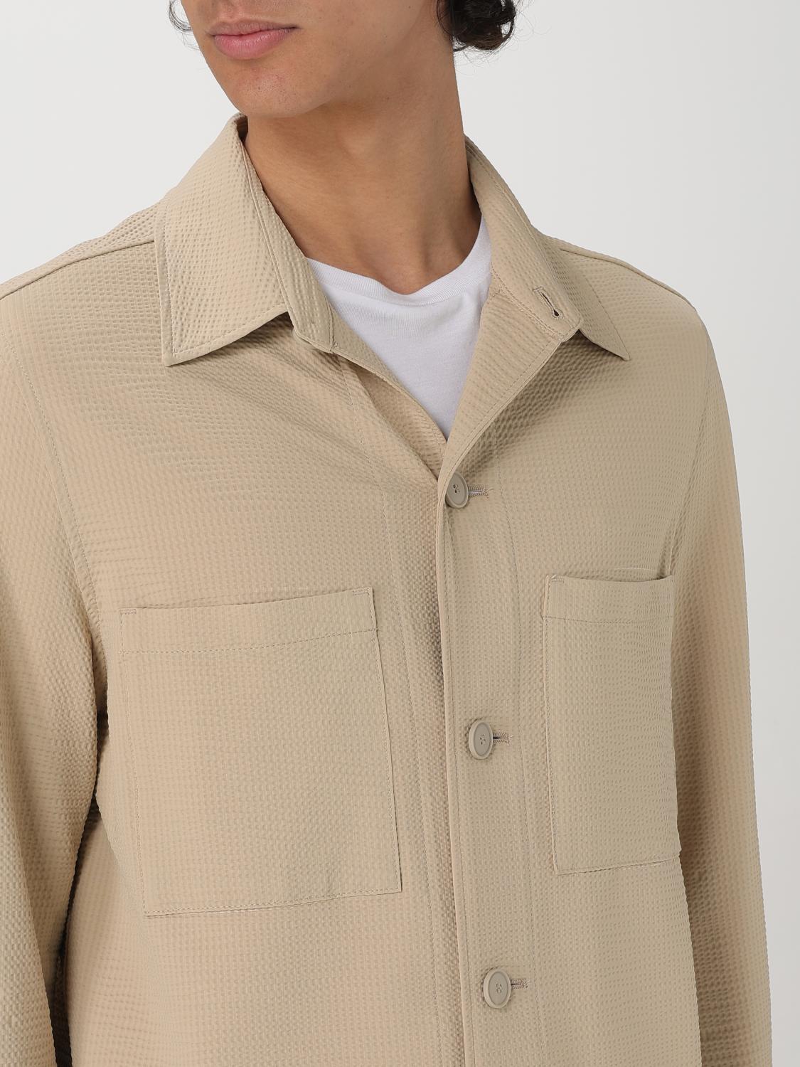 BOSS GIACCA: Overshirt Boss in cotone stretch , Beige - Img 5