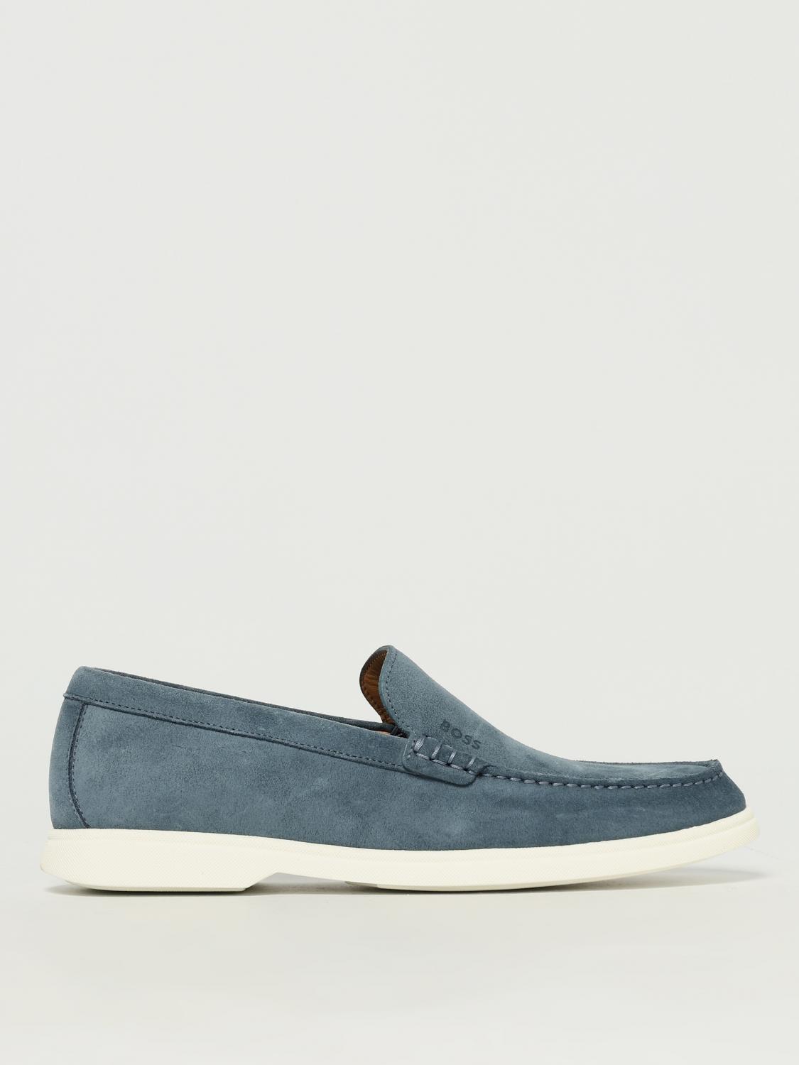 BOSS MOCASSINI: Mocassino Boss in camoscio , Azzurro - Img 1