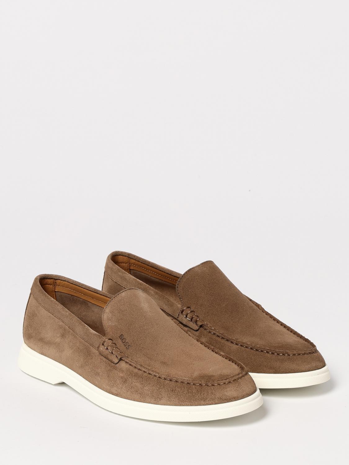 BOSS MOCASSINI: Mocassino Boss in camoscio , Cammello - Img 2
