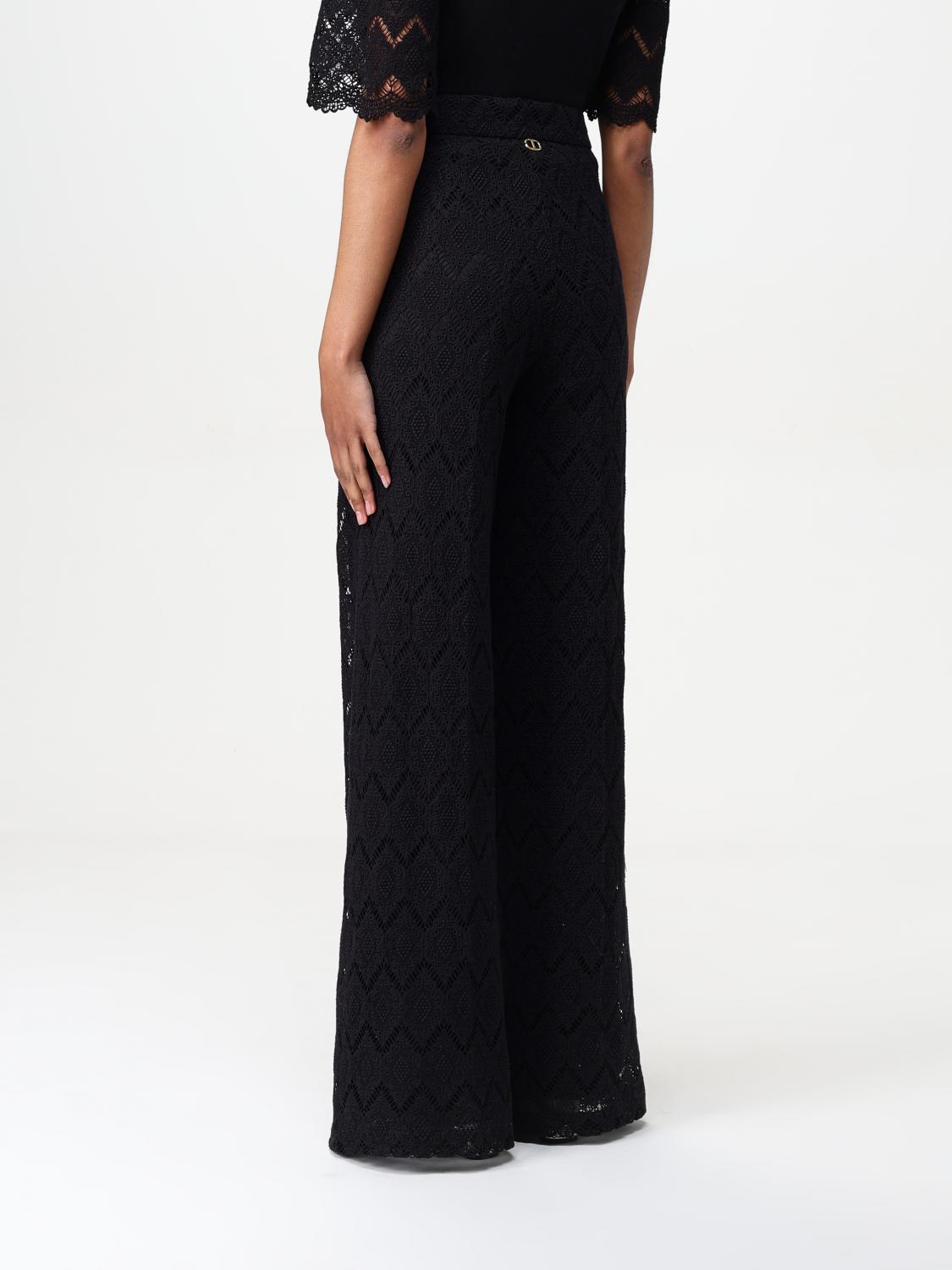 TWINSET PANTALONI: Pantalone Twinset in pizzo , Nero - Img 2