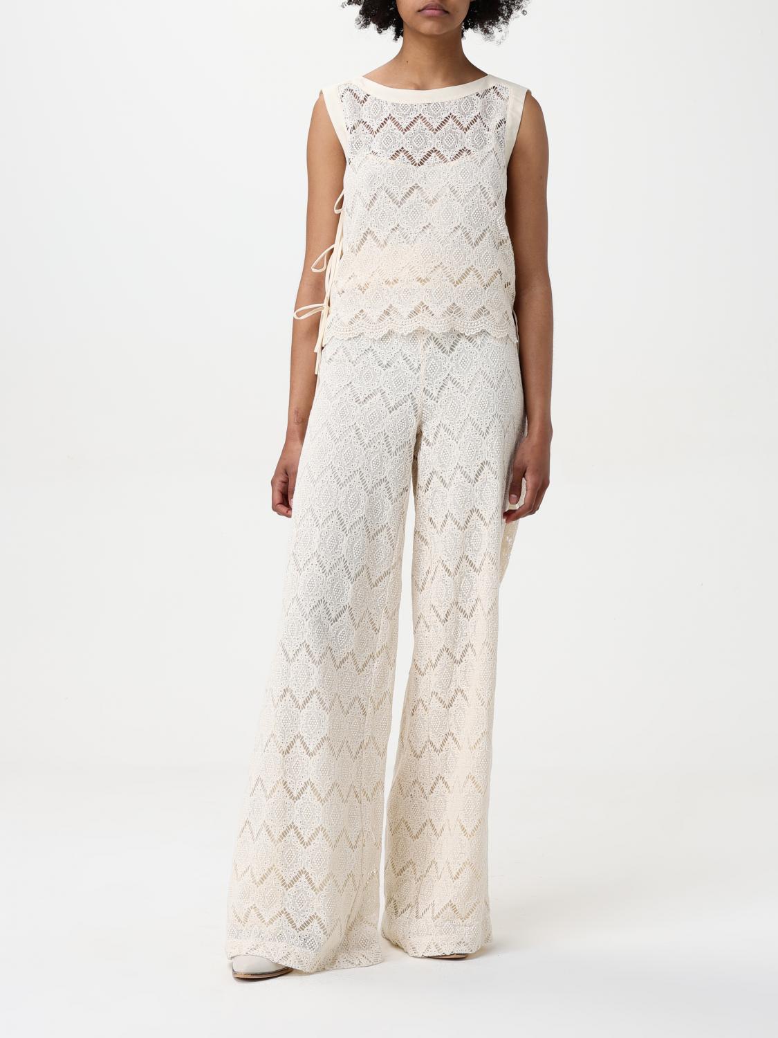 TWINSET PANTALONES: Pantalón mujer Twinset, Natural - Img 2