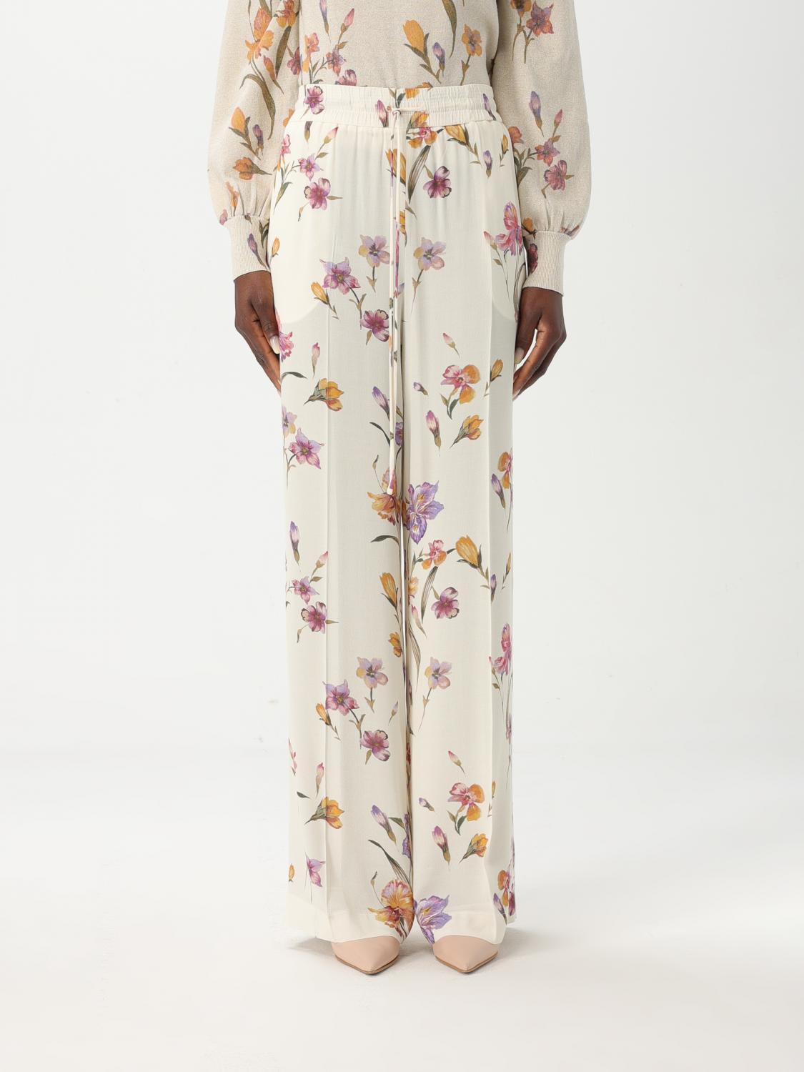 TWINSET PANTALONI: Pantalone Twinset in viscosa con stampa floreale , Fantasia - Img 1
