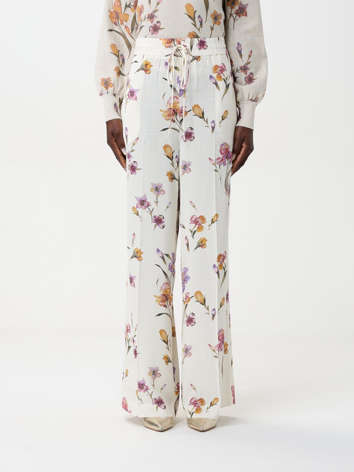 TWINSET PANTALONI: Pantalone Twinset in viscosa con stampa floreale , Fa02 - Img 1