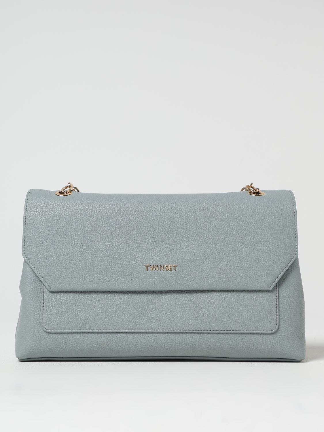 TWINSET BORSA A SPALLA: Borsa a spalla Twinset in pelle sintetica a grana , Celeste - Img 1