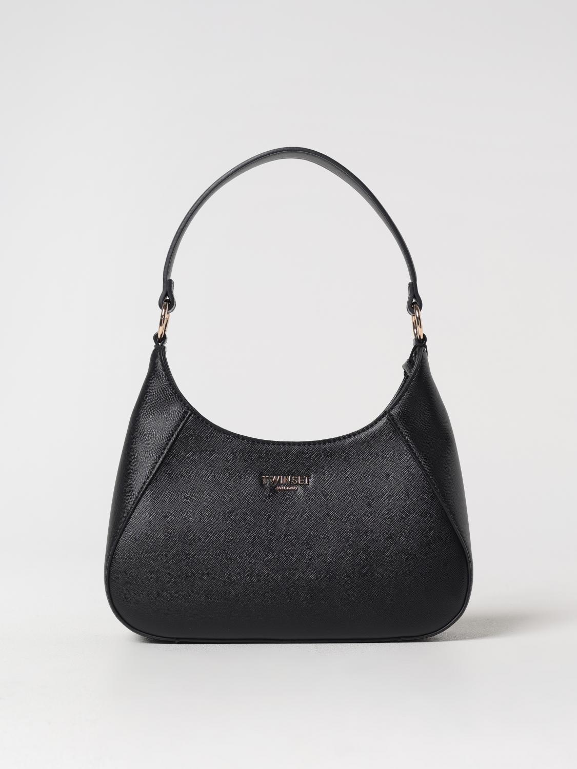 TWINSET BORSA MINI: Borsa Twinset in pelle sintetica saffiano , Nero - Img 1