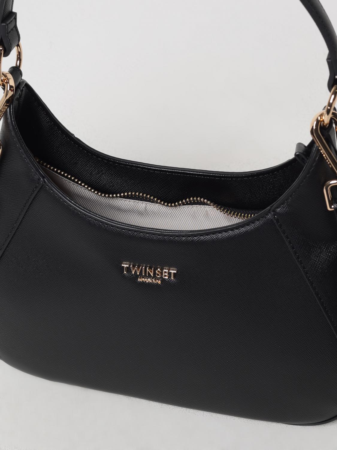 TWINSET BORSA MINI: Borsa Twinset in pelle sintetica saffiano , Nero - Img 3