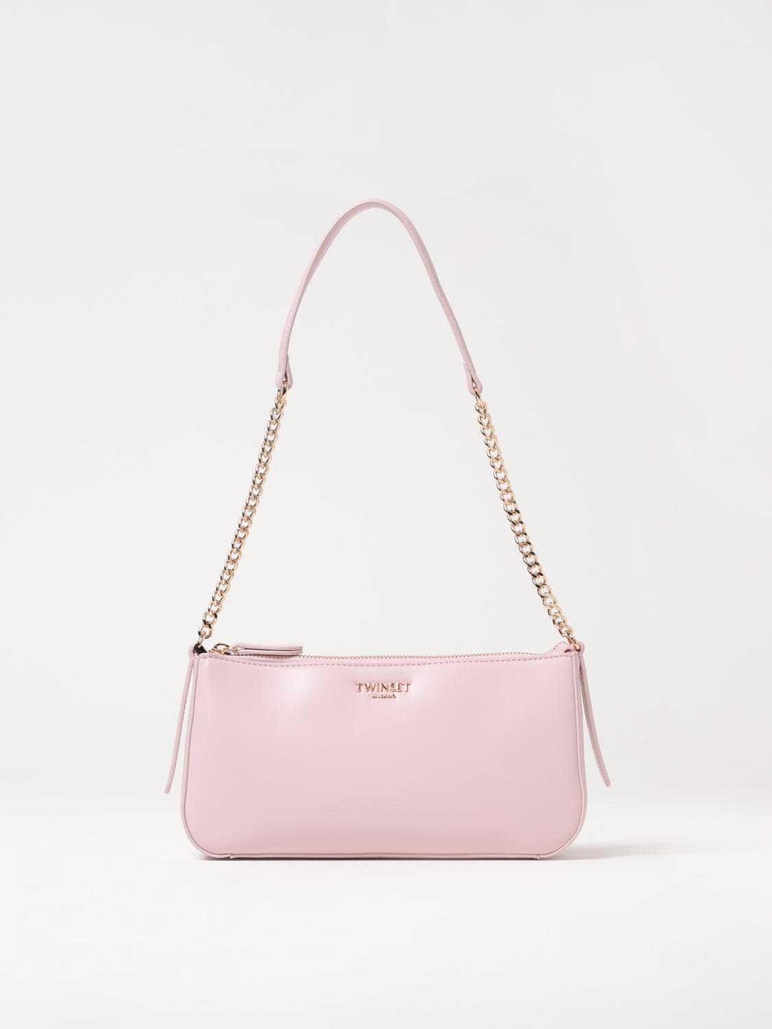 TWINSET BORSA A SPALLA: Borsa Passepartout Twinset in pelle sintetica , Rosa - Img 1
