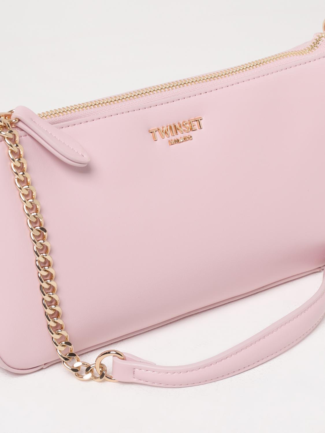 TWINSET BORSA A SPALLA: Borsa Passepartout Twinset in pelle sintetica , Rosa - Img 3