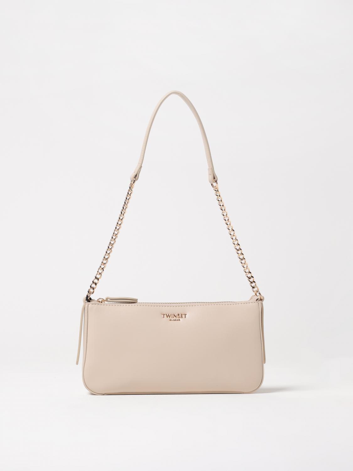 TWINSET BORSA A SPALLA: Borsa Passepartout Twinset in pelle sintetica , Beige - Img 1