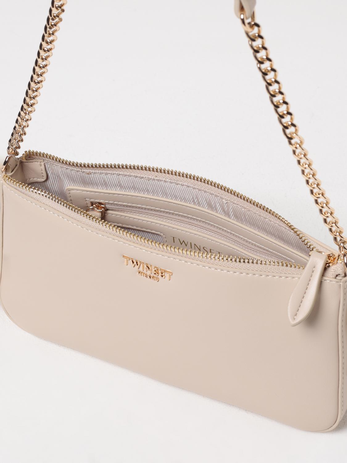 TWINSET BORSA A SPALLA: Borsa Passepartout Twinset in pelle sintetica , Beige - Img 3