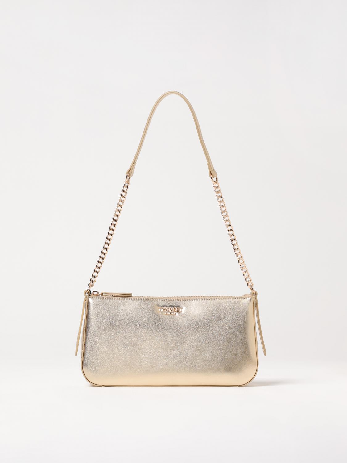 TWINSET BORSA A SPALLA: Borsa Passepartout Twinset in pelle sintetica , Oro - Img 1
