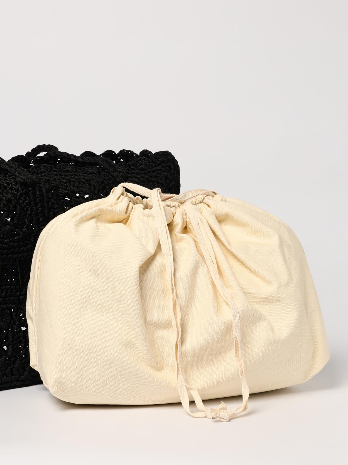 TWINSET BORSA TOTE: Borsa Bohémien Twinset in crochet di cotone , Nero - Img 3