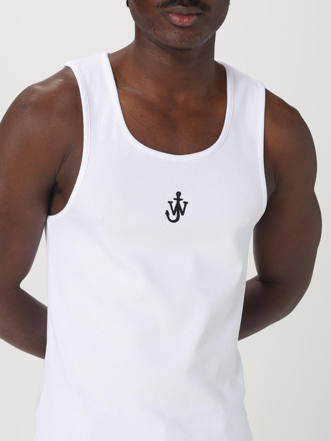 Jw Anderson ribbed cotton tank top - White | JO0246PG1512 | GIGLIO.COM