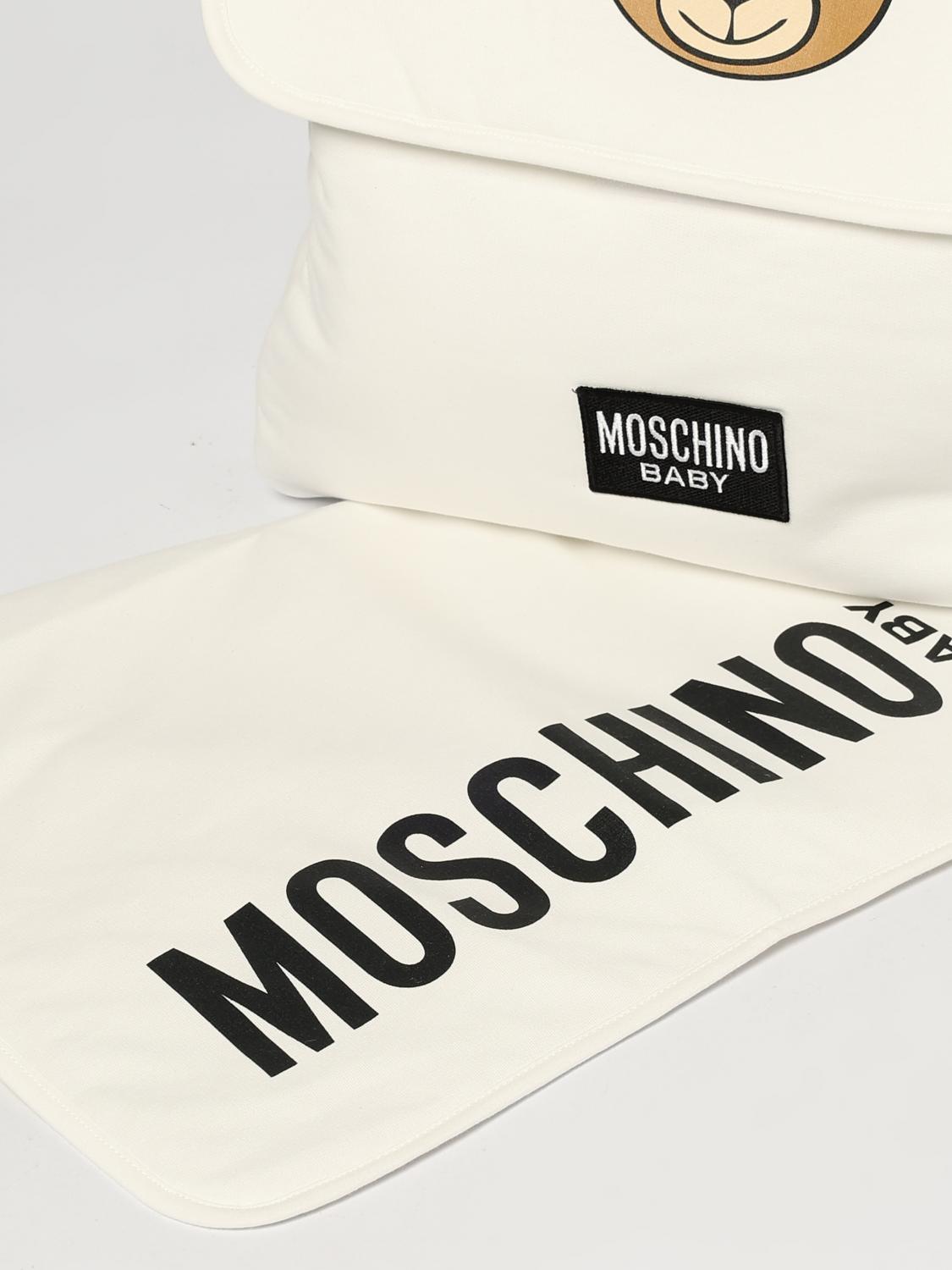 MOSCHINO CORREDI BAMBINI: Diaper bag in cotone Teddy Bear Moschino, Bianco - Img 3
