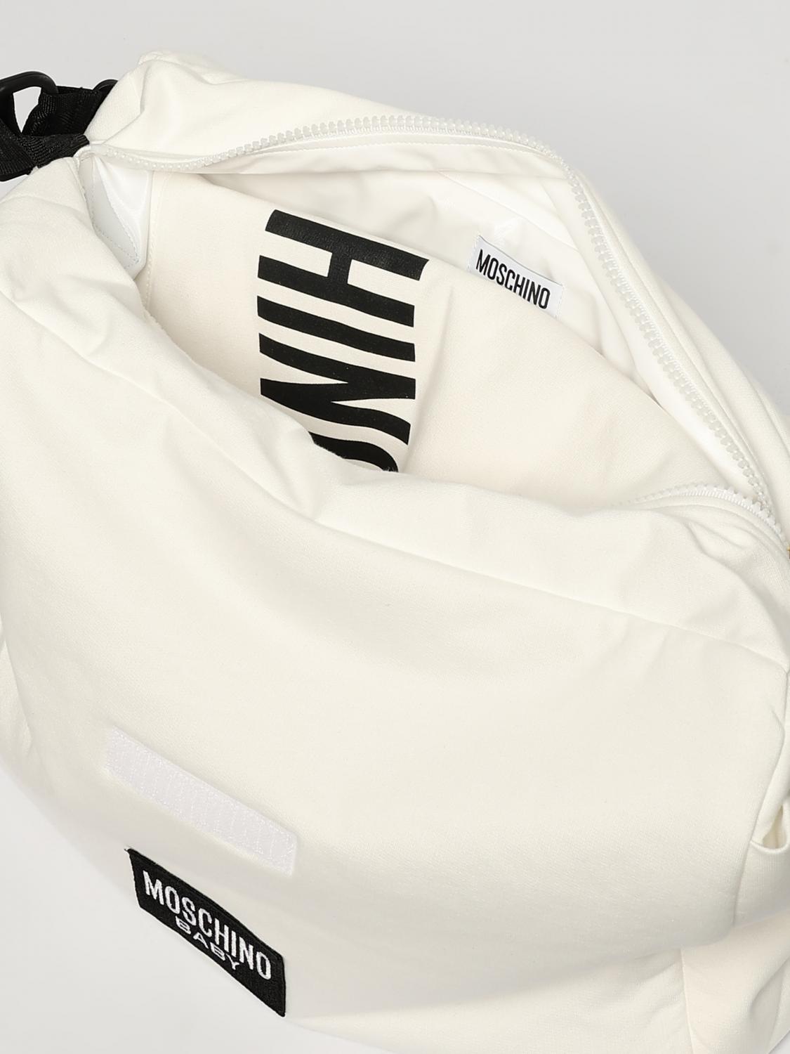 MOSCHINO CORREDI BAMBINI: Diaper bag in cotone Teddy Bear Moschino, Bianco - Img 4