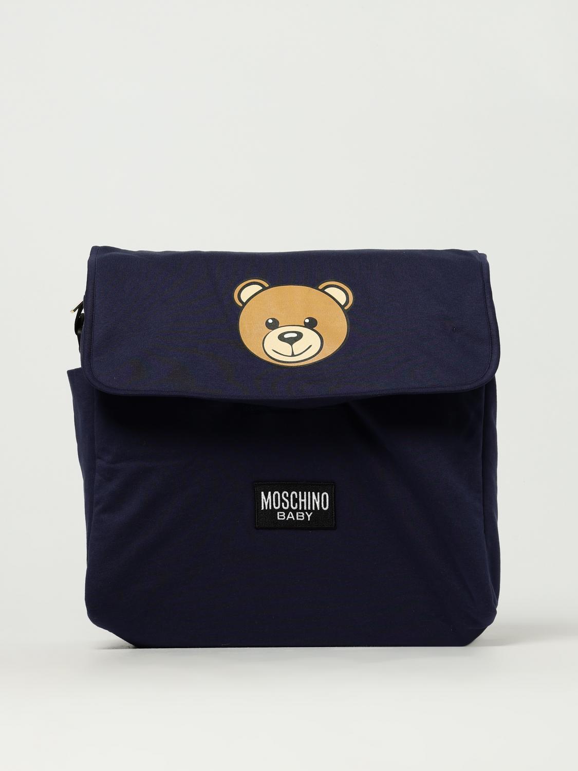 MOSCHINO CORREDI BAMBINI: Diaper bag in cotone Teddy Bear Moschino, Blue - Img 1
