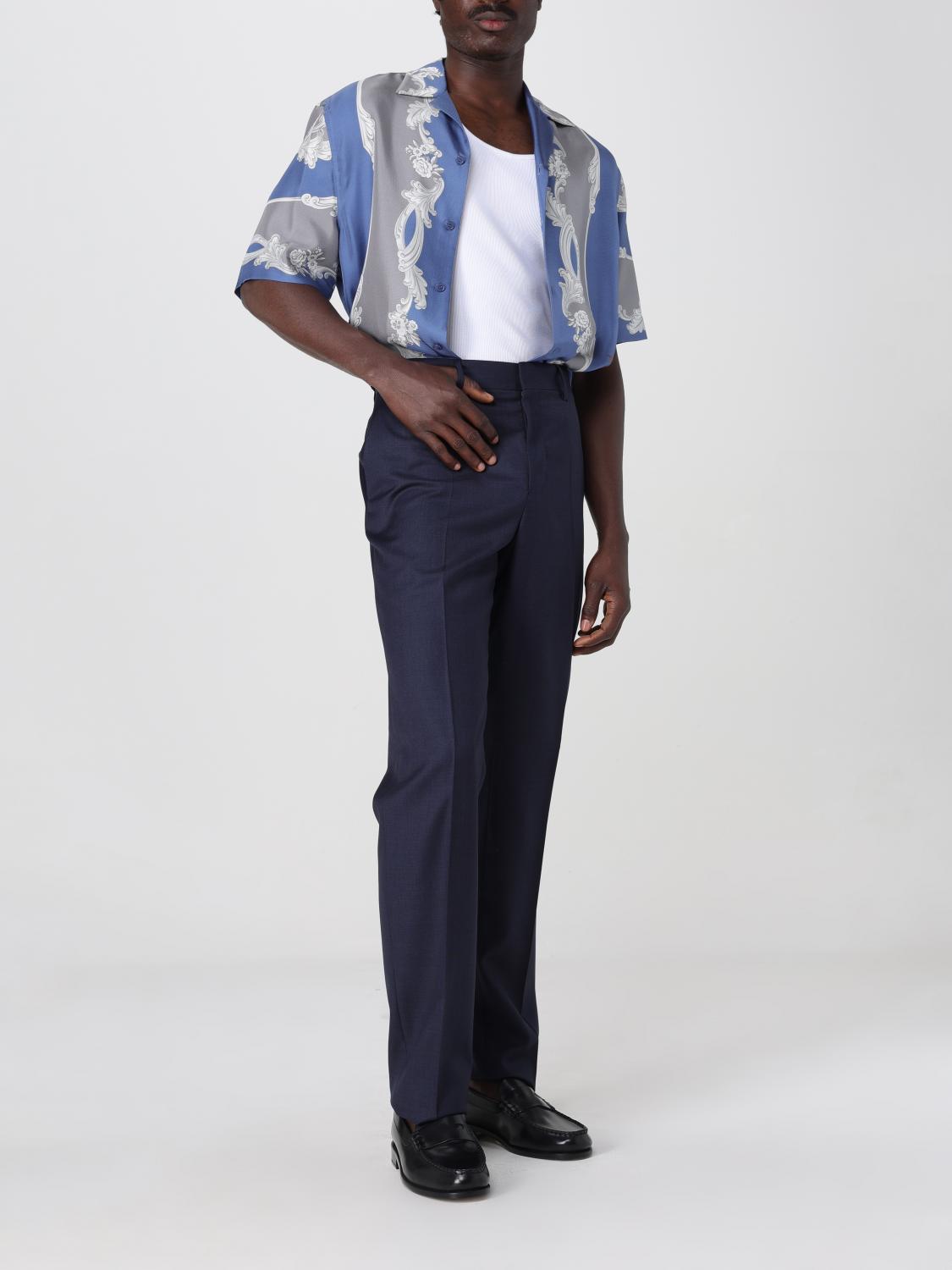 VERSACE PANTALONI: Pantalone sartoriale Versace in lana vergine , Blue - Img 2