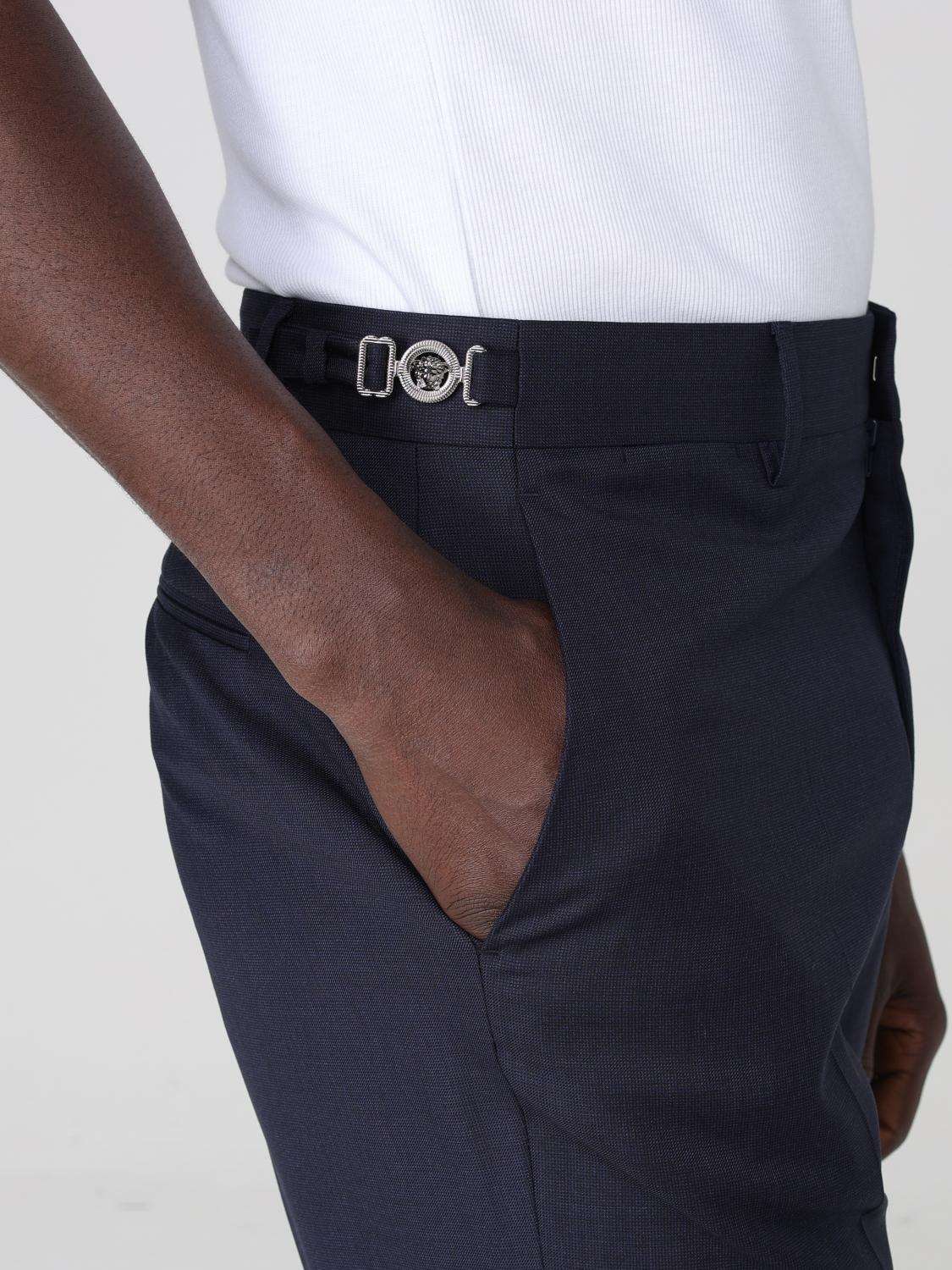 VERSACE PANTALONI: Pantalone sartoriale Versace in lana vergine , Blue - Img 5