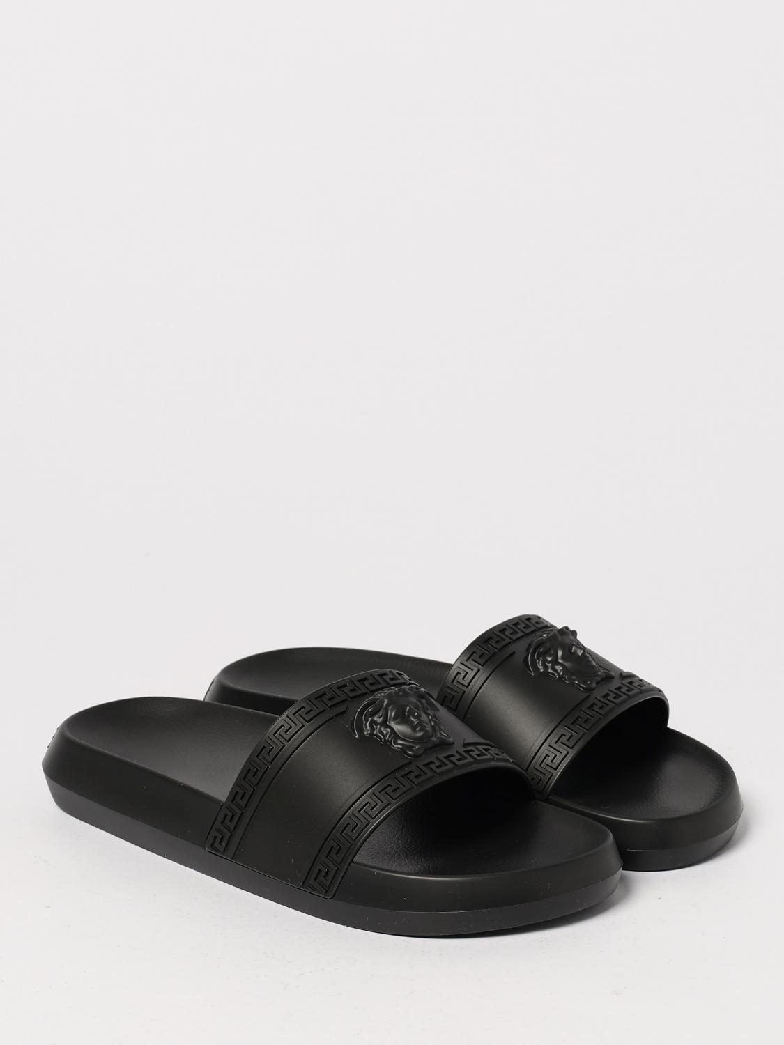 VERSACE SANDALI: Sliders Medusa Versace in gomma , Nero - Img 2