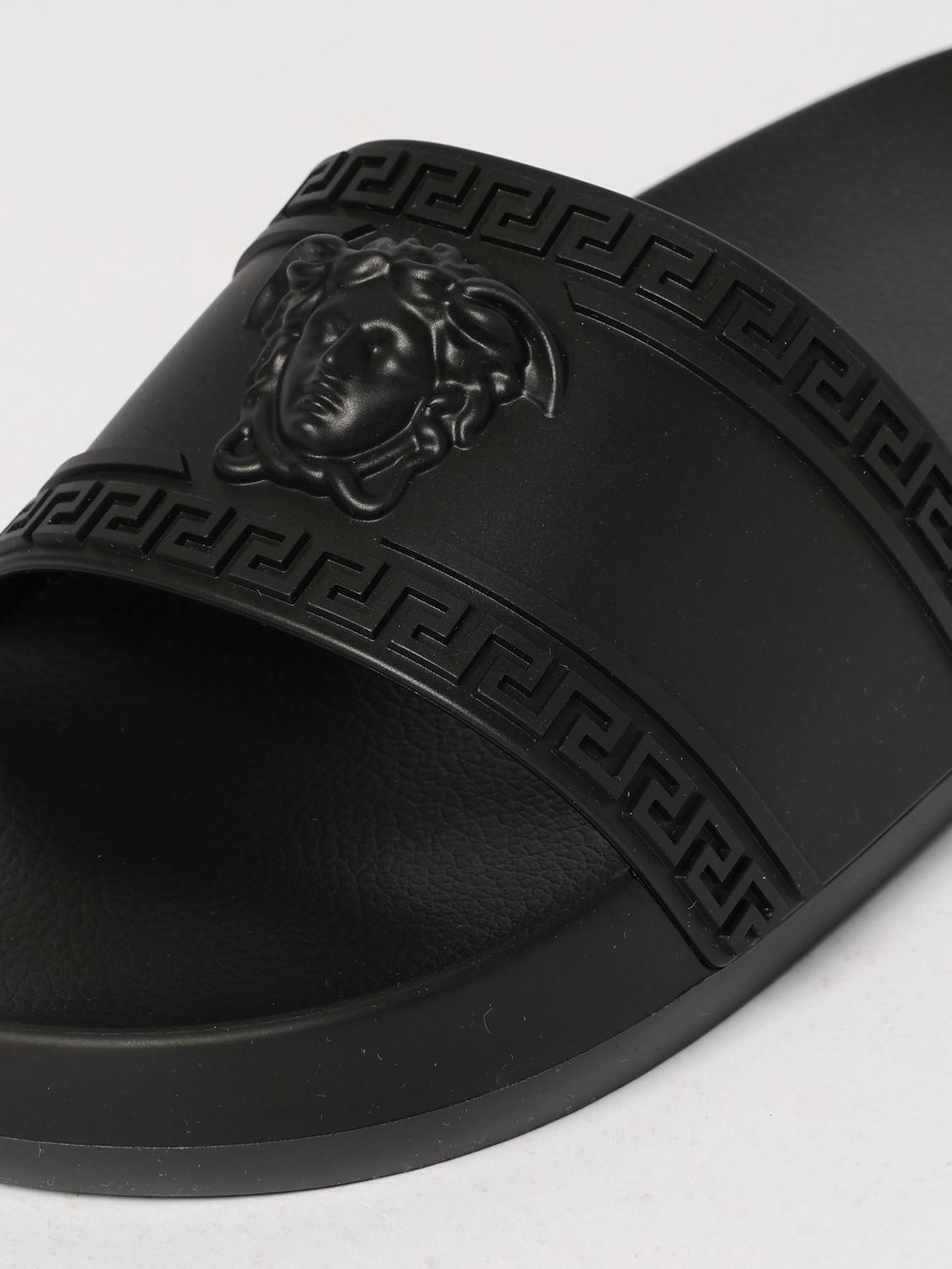 VERSACE SANDALI: Sliders Medusa Versace in gomma , Nero - Img 4