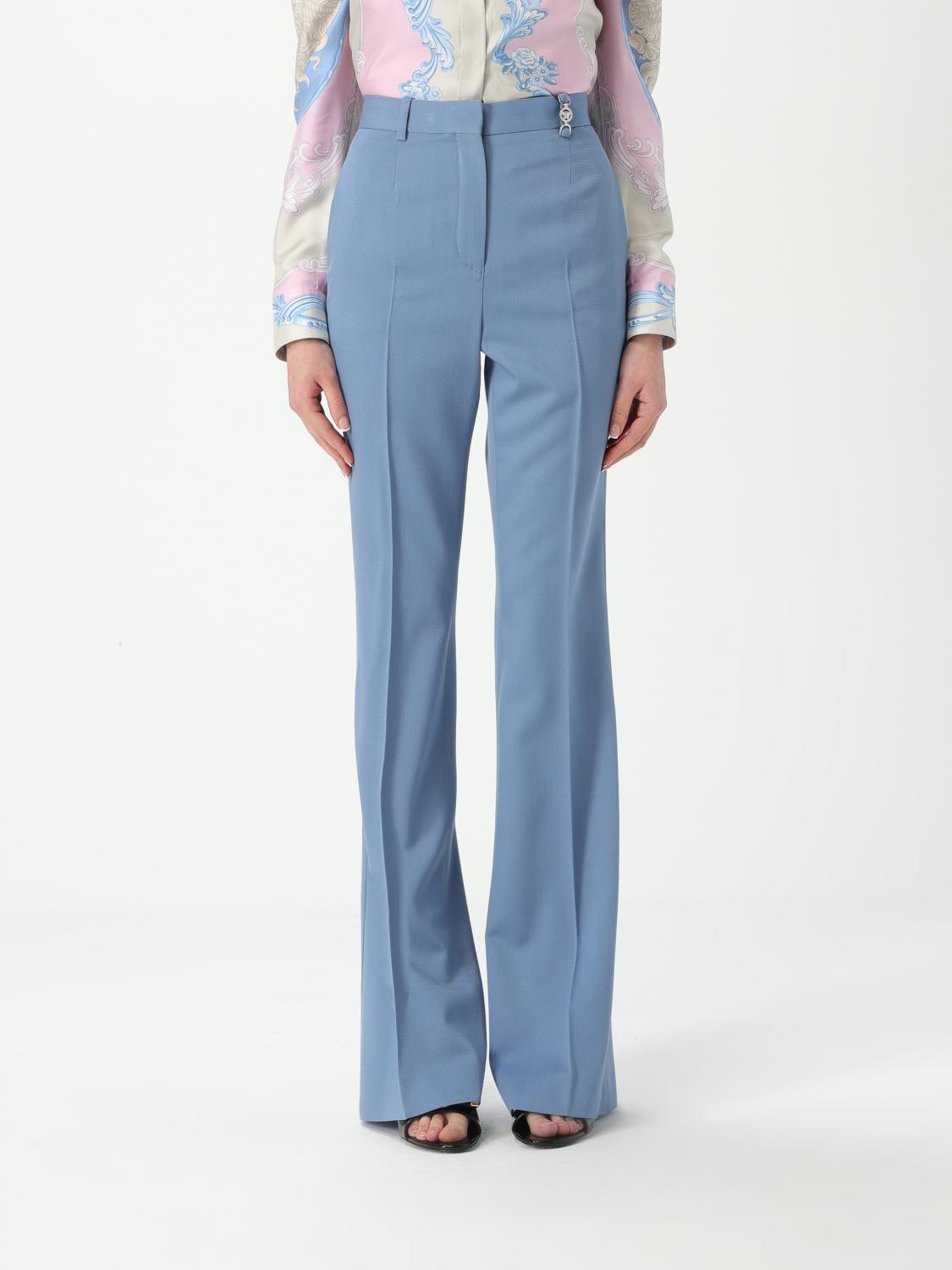 VERSACE PANTALONI: Pantalone classico Versace in lana vergine , Blue - Img 1