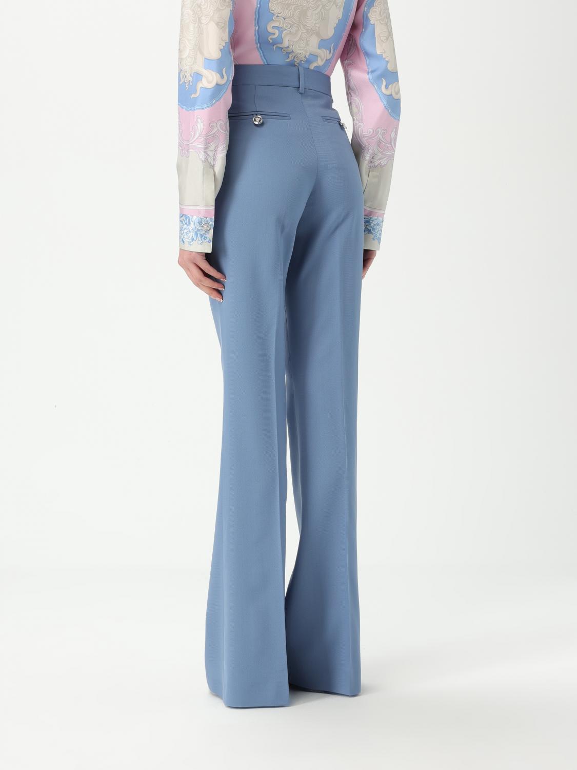 VERSACE PANTALONI: Pantalone classico Versace in lana vergine , Blue - Img 3