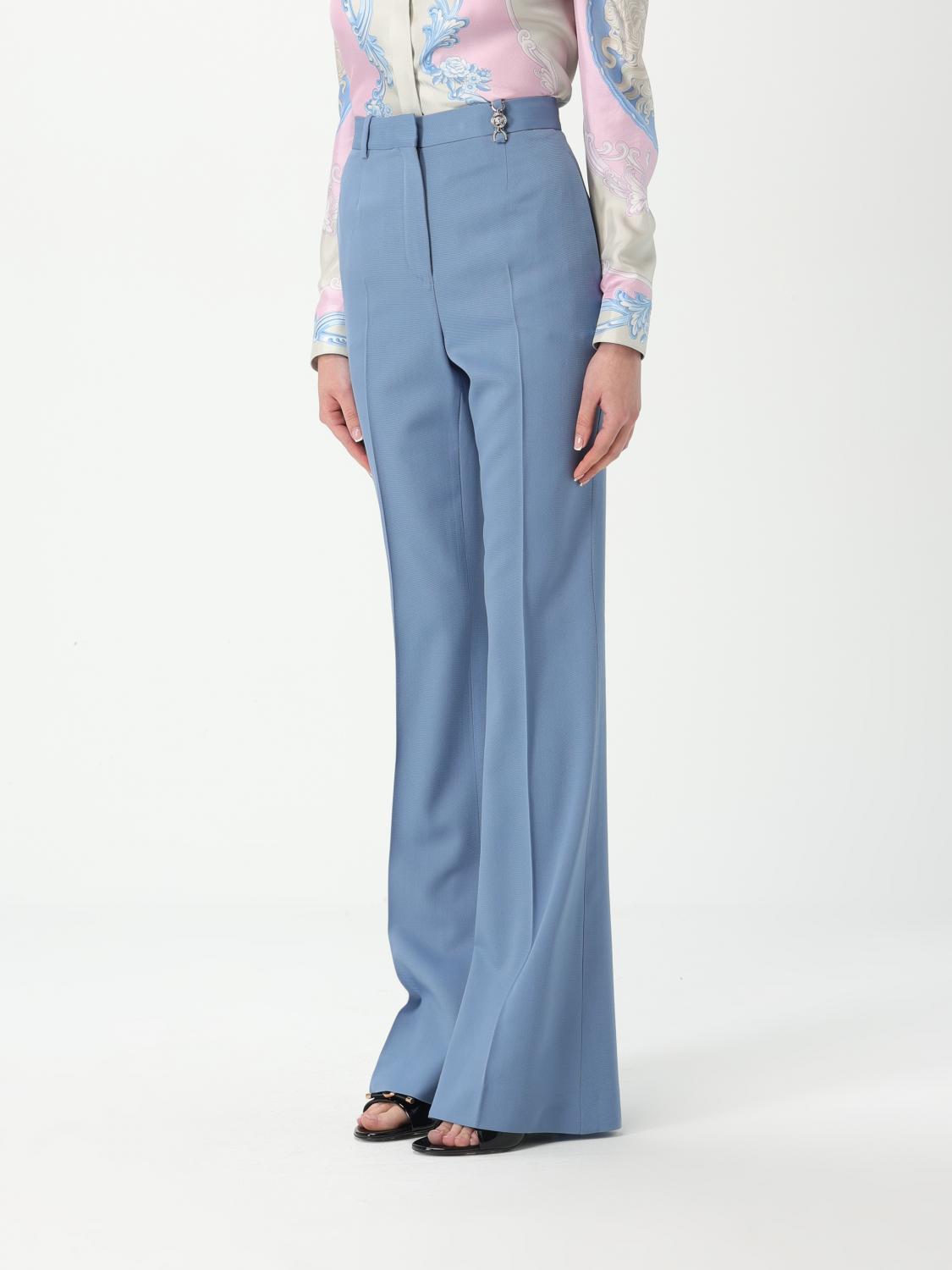 VERSACE PANTALONI: Pantalone classico Versace in lana vergine , Blue - Img 4
