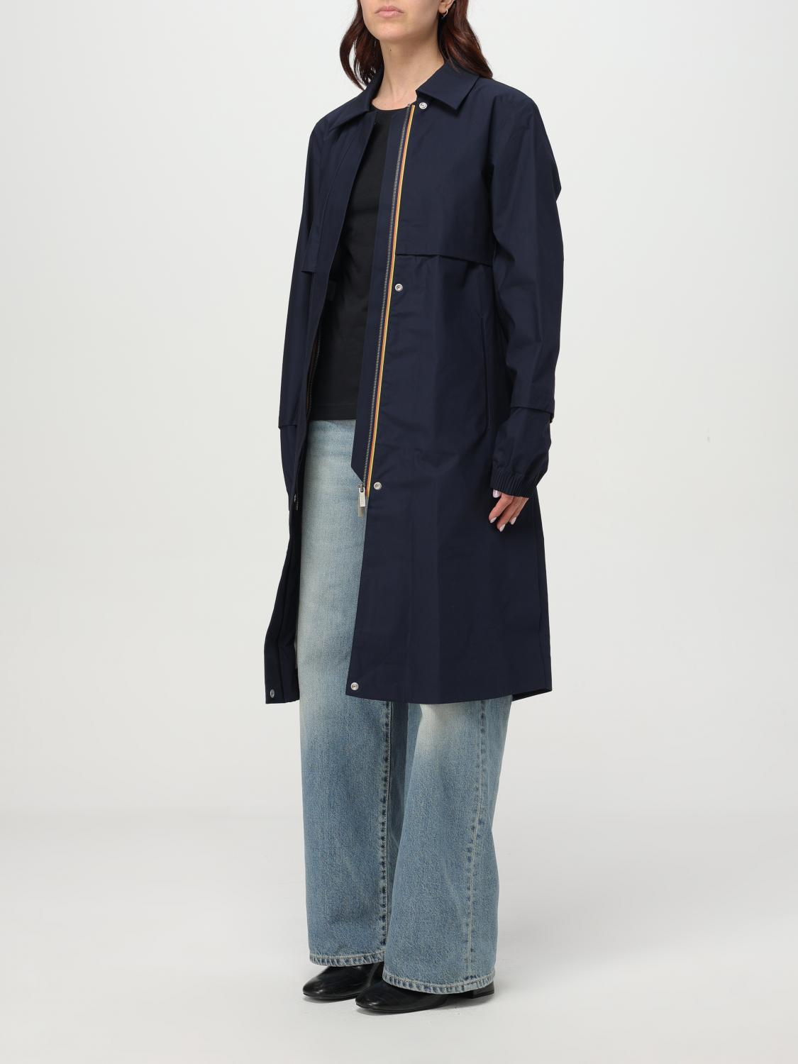 K-WAY JACKET: K-Way technical fabric trench coat, Blue - Img 3