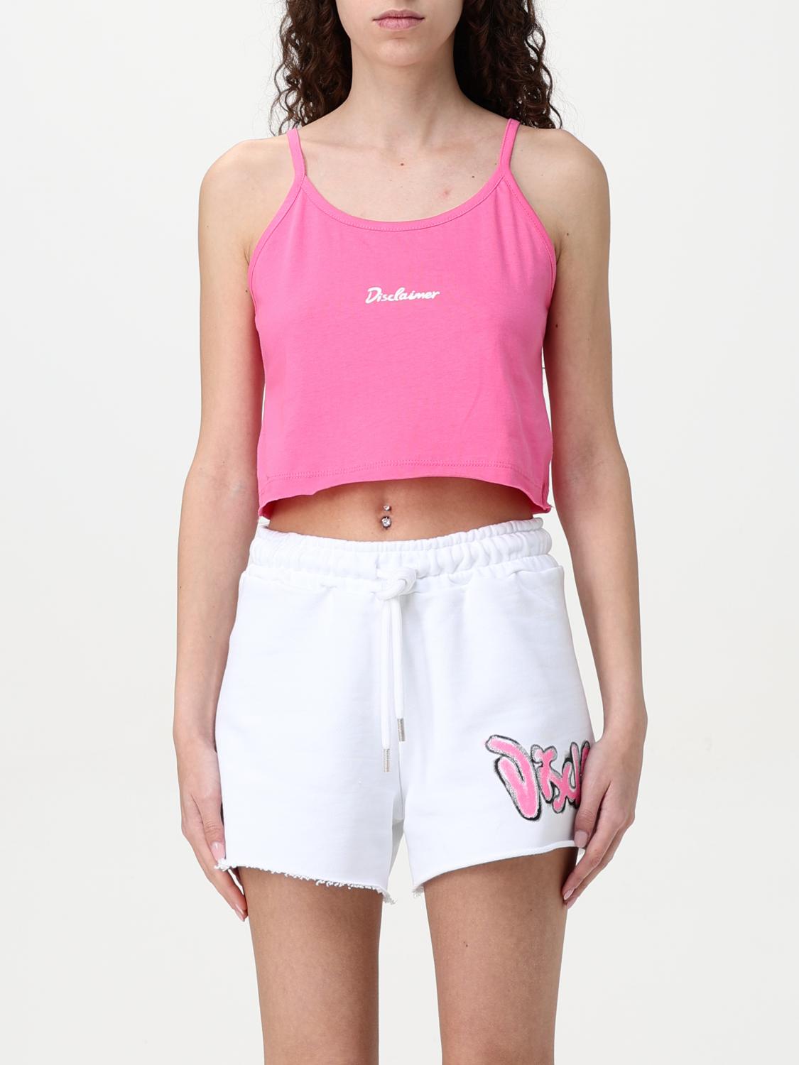 DISCLAIMER TOP: Top basic Disclaimer in cotone , Fuxia - Img 1