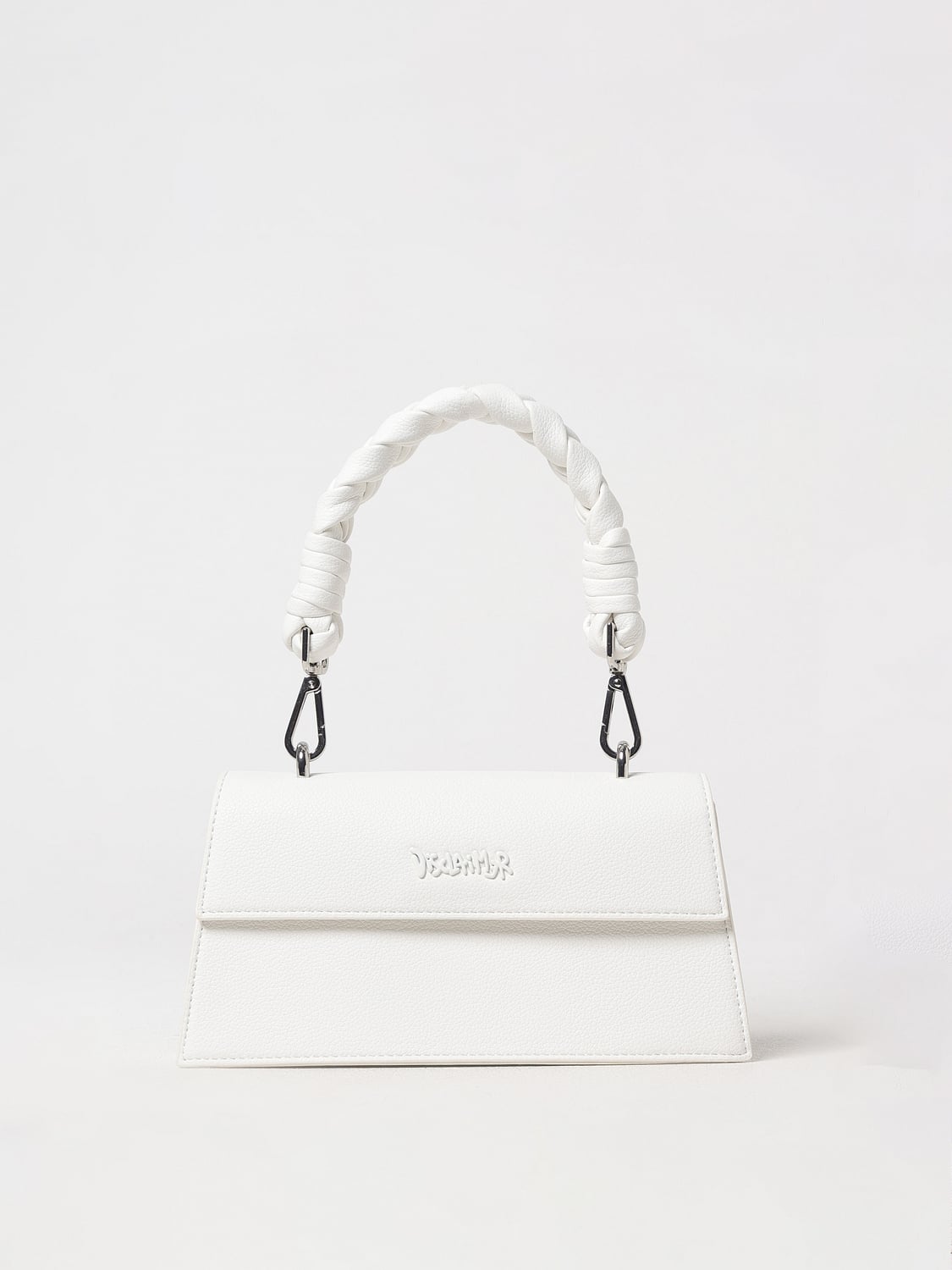 DISCLAIMER BORSA MINI: Borsa Disclaimer in pelle sintetica a grana , Bianco - Img 1