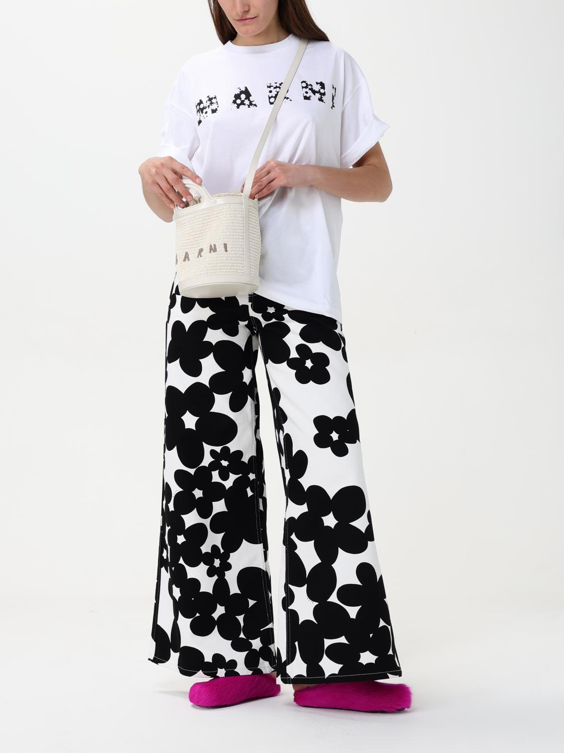 MARNI BORSA MINI: Borsa a mano Tropicalia a secchiello Marni, Bianco - Img 2