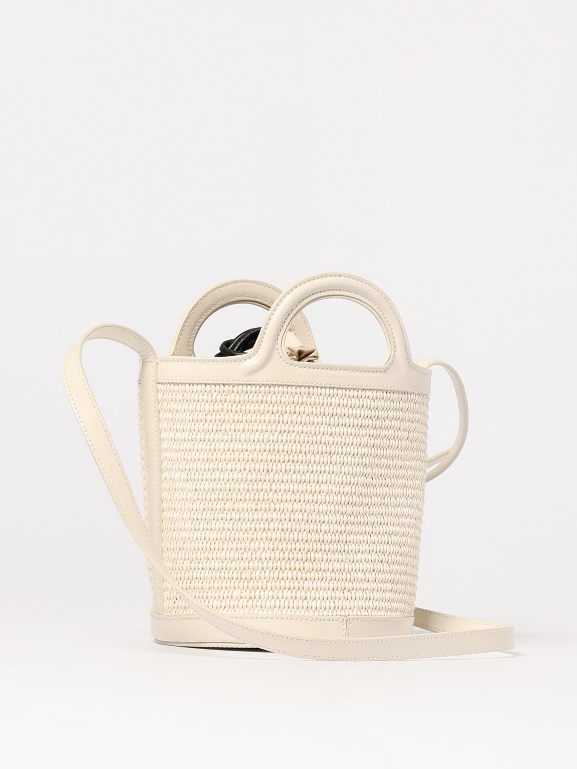 MARNI BORSA MINI: Borsa a mano Tropicalia a secchiello Marni, Bianco - Img 3