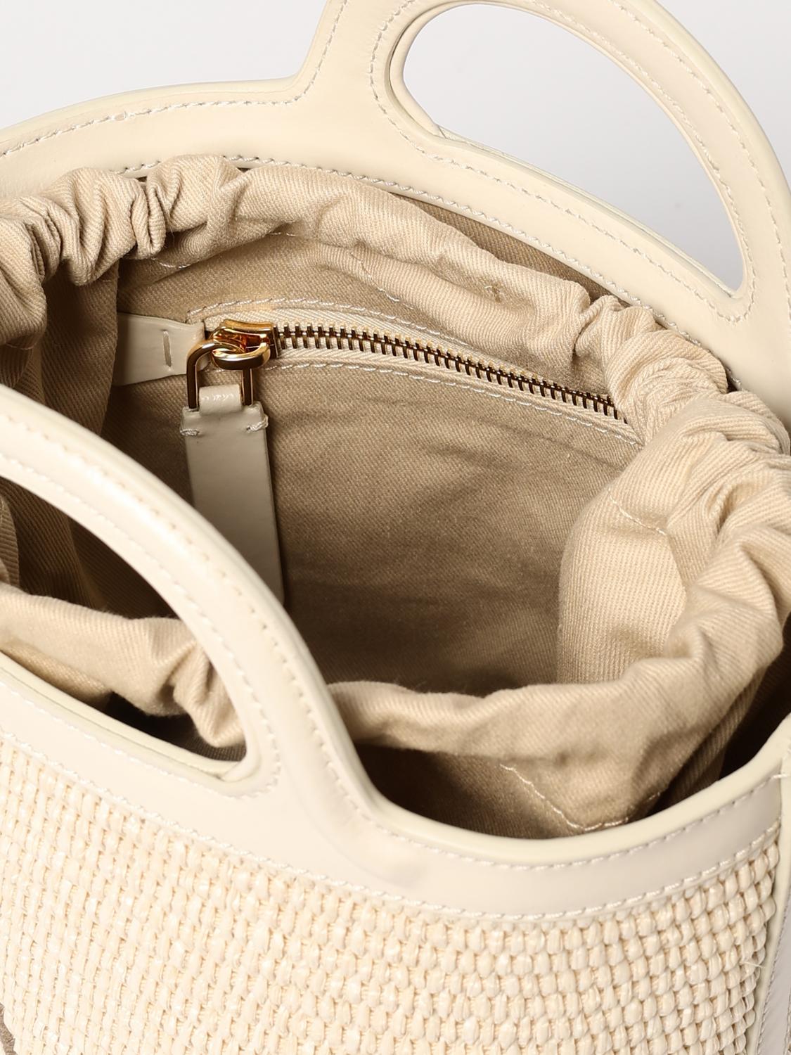 MARNI BORSA MINI: Borsa a mano Tropicalia a secchiello Marni, Bianco - Img 5