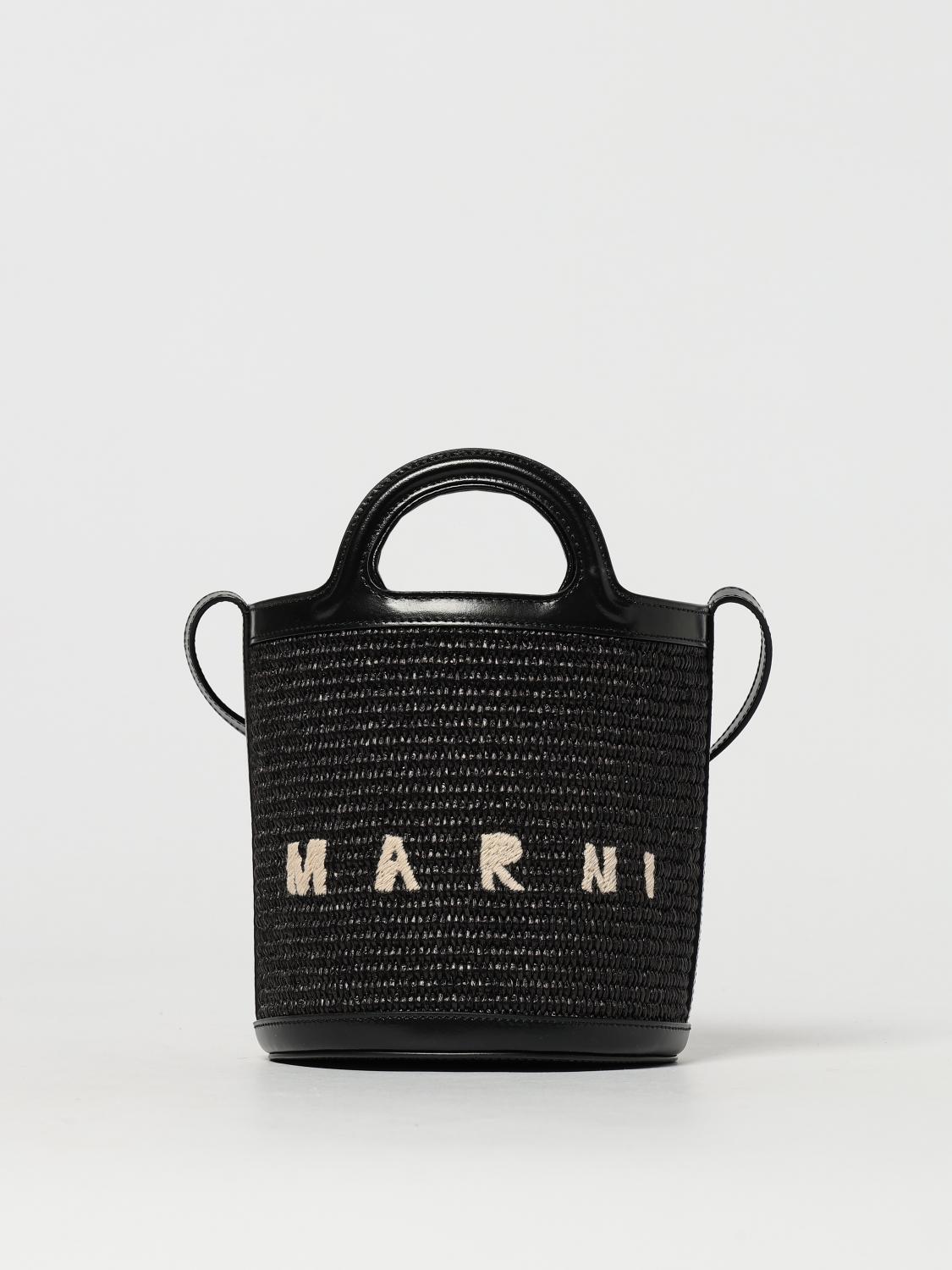 MARNI BORSA MINI: Borsa a mano Tropicalia a secchiello Marni, Nero - Img 1