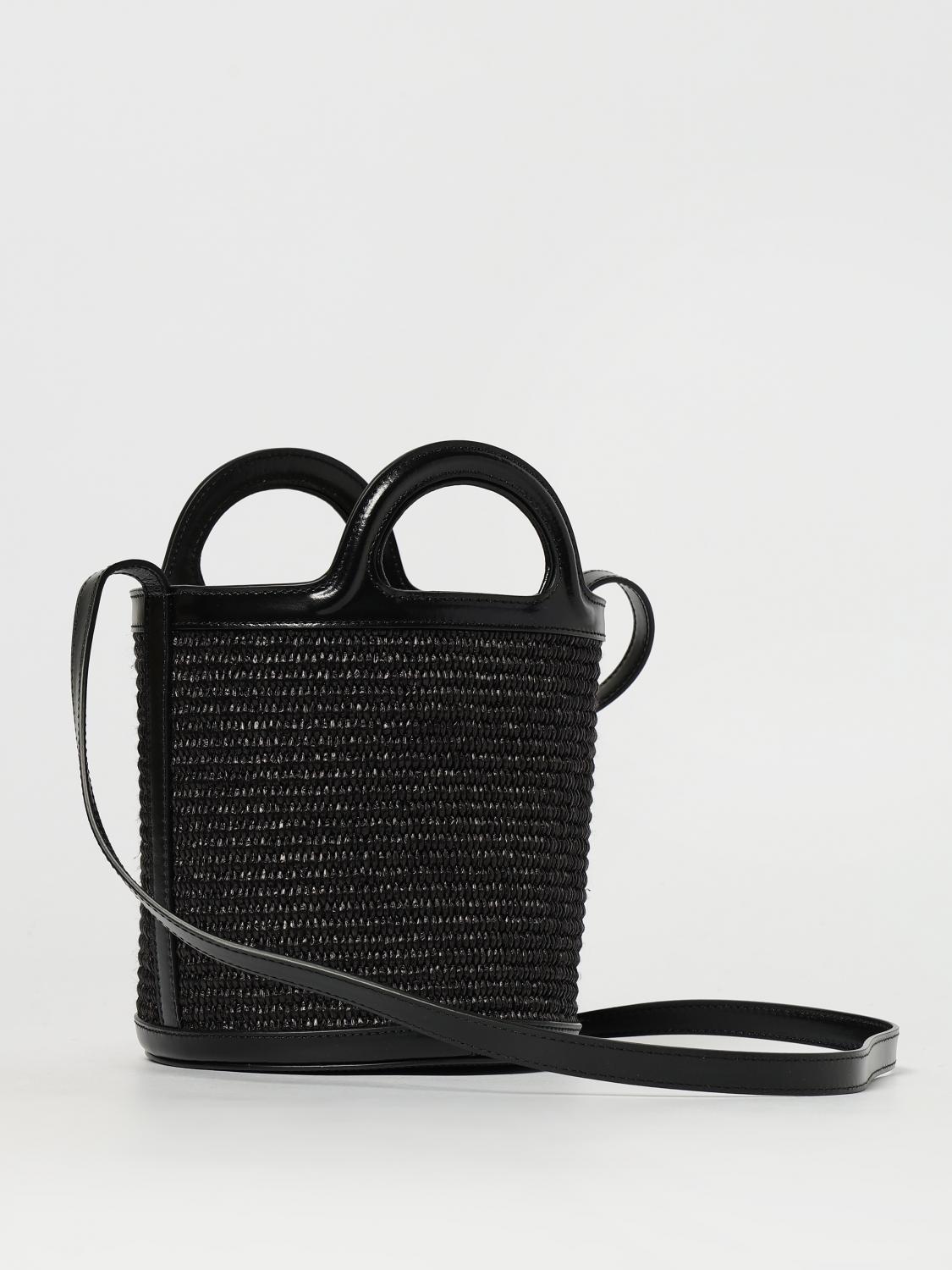 MARNI BORSA MINI: Borsa a mano Tropicalia a secchiello Marni, Nero - Img 3