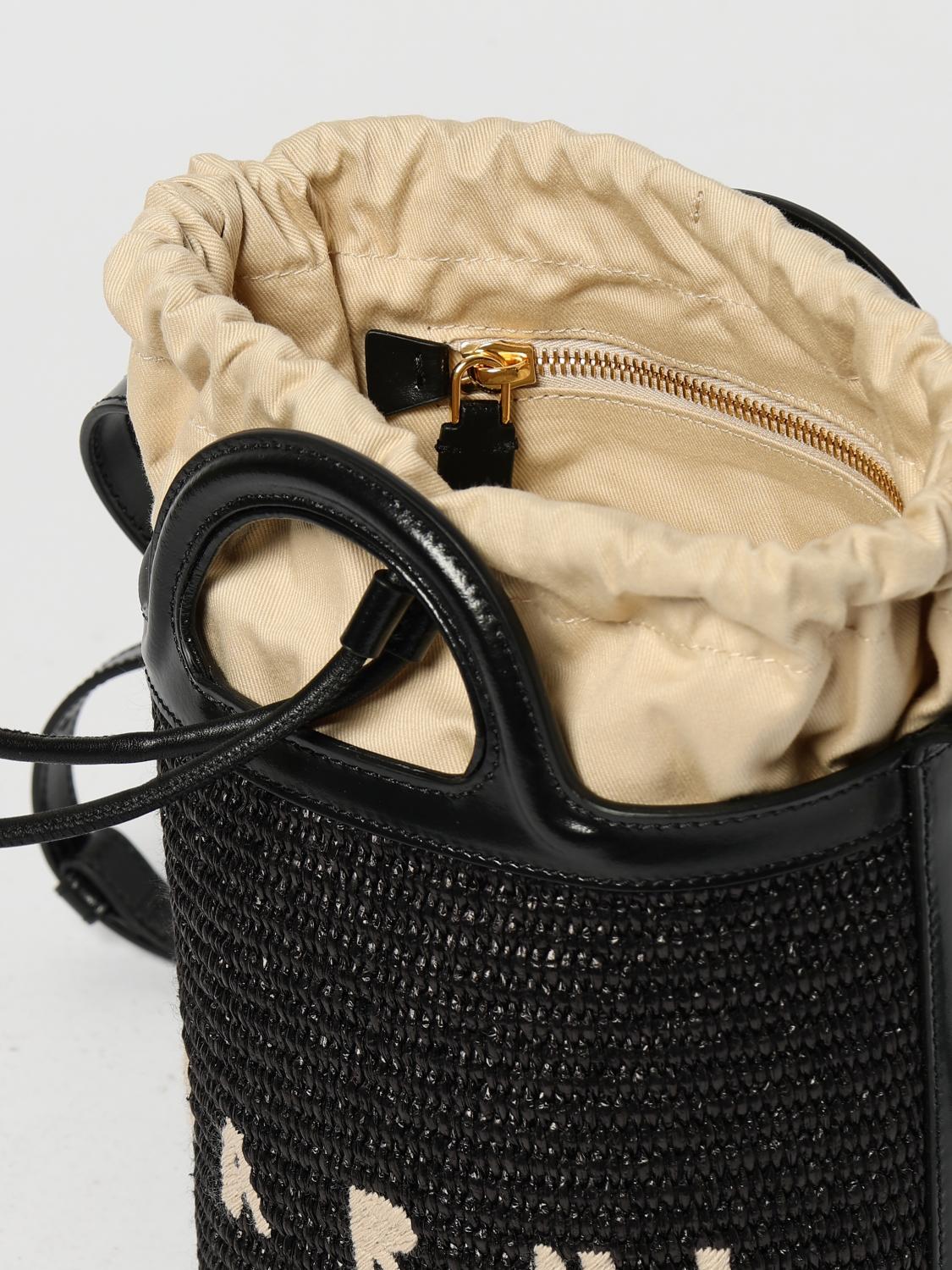 MARNI BORSA MINI: Borsa a mano Tropicalia a secchiello Marni, Nero - Img 5