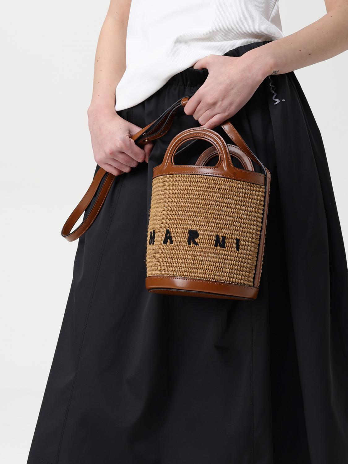 MARNI BORSA MINI: Borsa a mano Tropicalia a secchiello Marni, Naturale - Img 2
